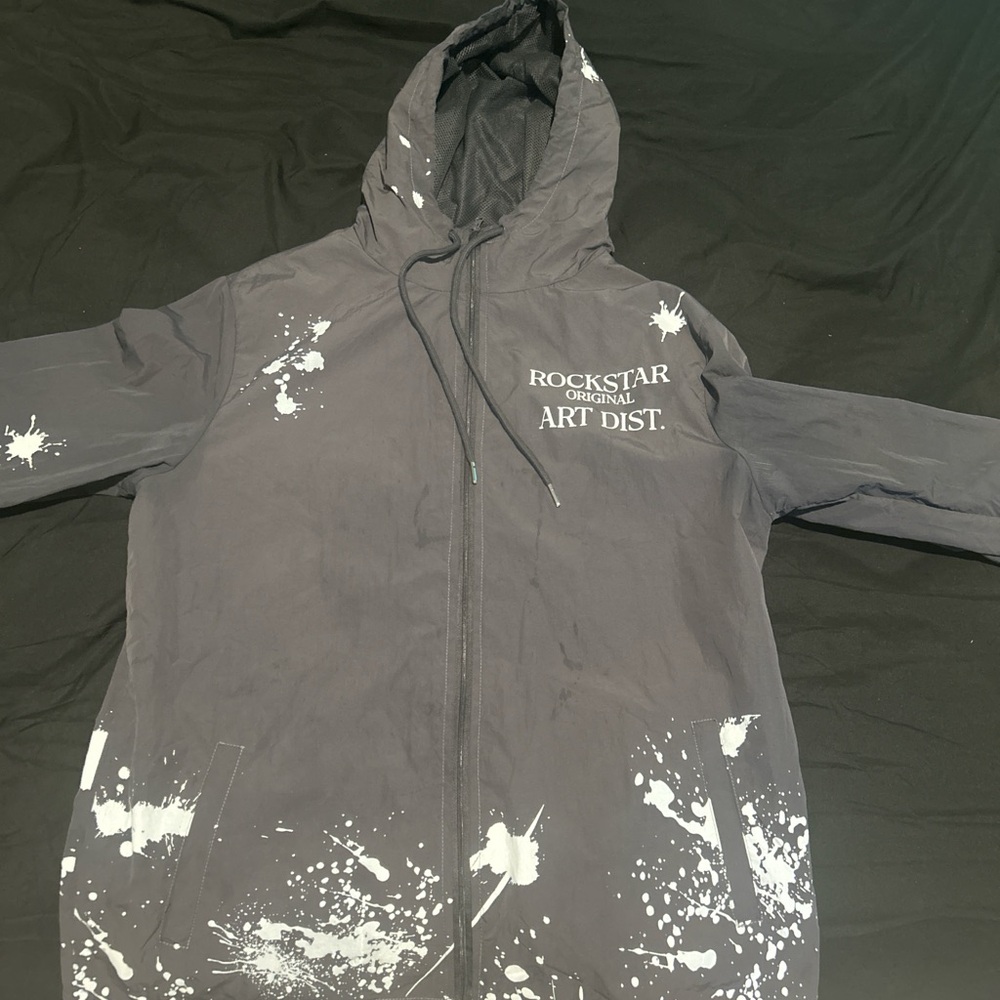 Rockstar Art Dist. Men's Black Windbreaker